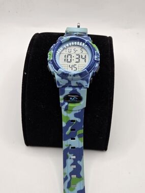 Blue & Green Camo Digital Sport Watch